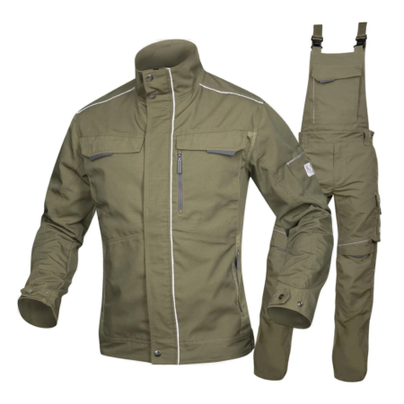 Costume salopeta - Set costum cu pantaloni de lucru cu pieptar hidrofobizati URBAN+ - kaki