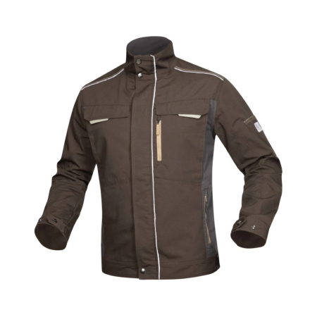 Set costum cu pantaloni de lucru cu pieptar hidrofobizati URBAN+ - maro [1]