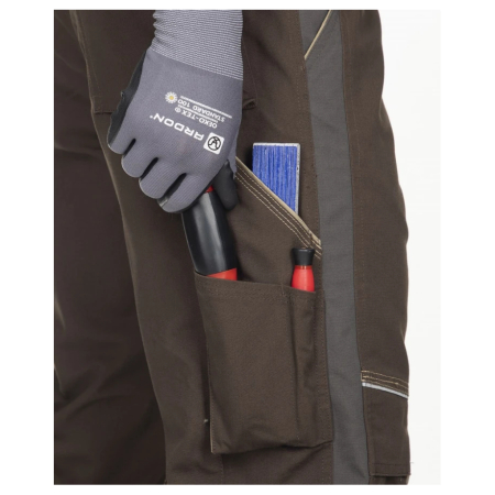 Set costum cu pantaloni de lucru cu pieptar hidrofobizati URBAN+ - maro [8]