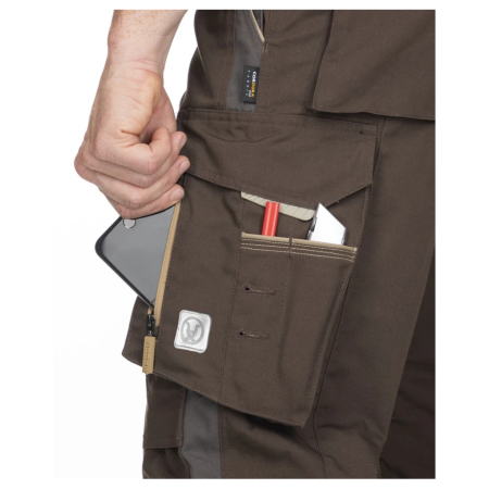 Set costum cu pantaloni de lucru cu pieptar hidrofobizati URBAN+ - maro [7]
