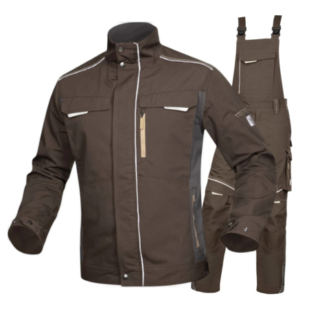 Costume salopeta - Set costum cu pantaloni de lucru cu pieptar hidrofobizati URBAN+ - maro