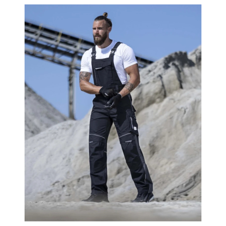 Set costum cu pantaloni de lucru cu pieptar hidrofobizati URBAN+ - negru [8]