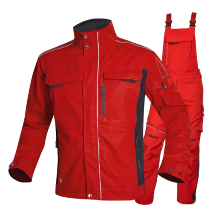 Costume salopeta - Set costum cu pantaloni de lucru cu pieptar hidrofobizati URBAN+ - rosu