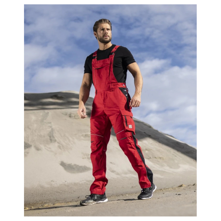 Set costum cu pantaloni de lucru cu pieptar hidrofobizati URBAN+ - rosu [9]