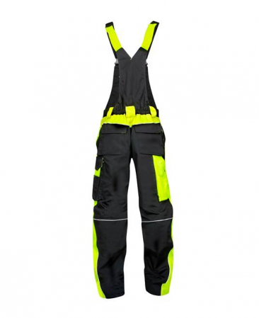 Set costum cu pantaloni de lucru cu pieptar NEON - negru/galben [6]