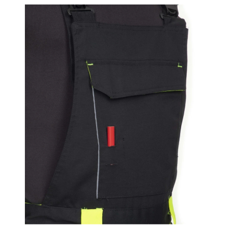 Set costum cu pantaloni de lucru cu pieptar NEON - negru/galben [10]