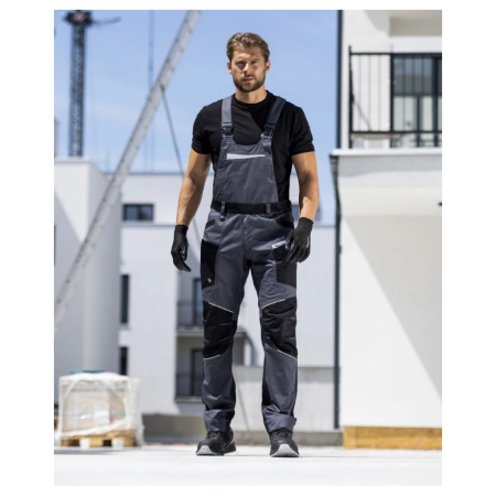 Set costum cu pantaloni de lucru cu pieptar Refiwan - gri inchis [11]