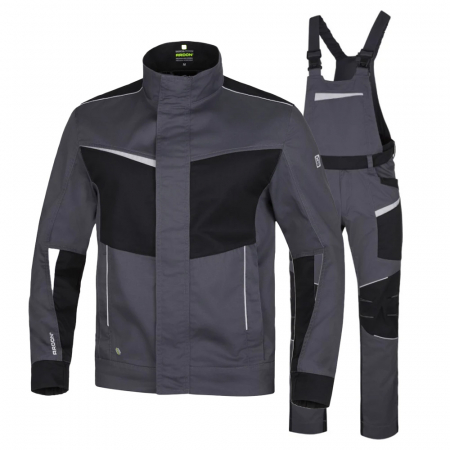 Imbracaminte de lucru - Set costum cu pantaloni de lucru cu pieptar Refiwan - gri inchis
