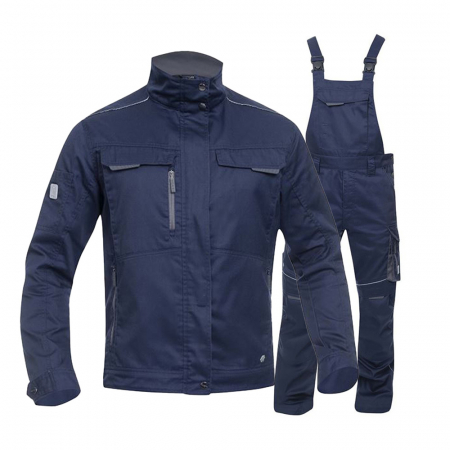 Jachete / Bluze salopeta - Set costum cu pantaloni de lucru cu pieptar SUMMER - bleumarin