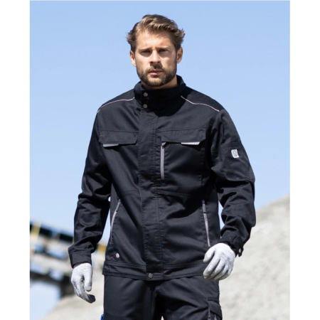 Set costum cu pantaloni de lucru cu pieptar SUMMER - negru [3]