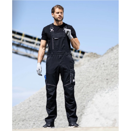 Set costum cu pantaloni de lucru cu pieptar SUMMER - negru [7]