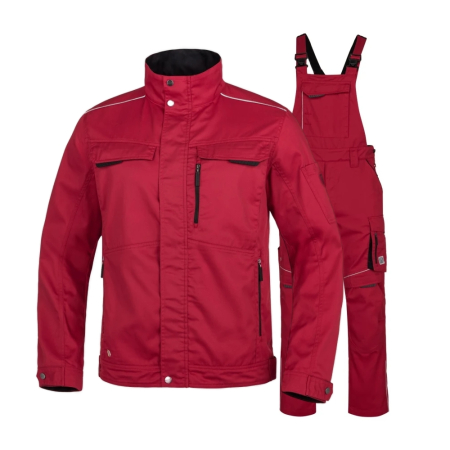 Costume salopeta - Set costum cu pantaloni de lucru cu pieptar SUMMER - rosu