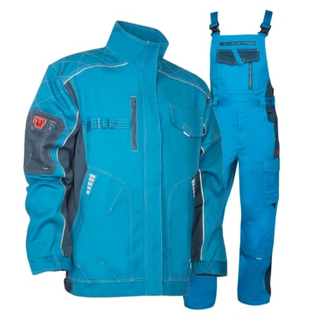 Costume salopeta - Set costum cu pantaloni de lucru cu pieptar VISION - albastru/gri