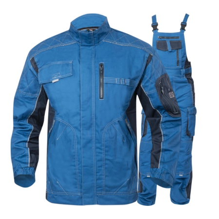 Costume salopeta - Set costum cu pantaloni de lucru cu pieptar VISION - albastru/gri