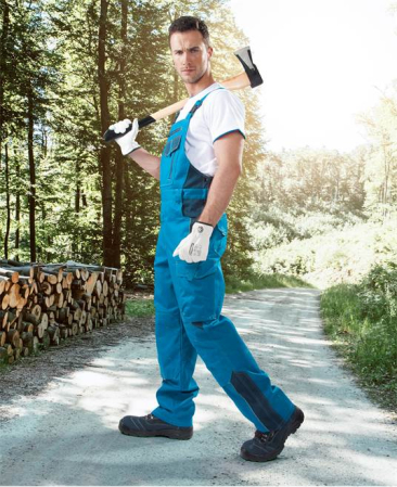 Set costum cu pantaloni de lucru cu pieptar VISION - albastru/gri [7]