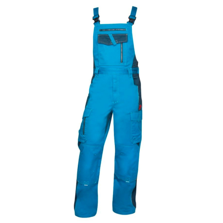 Set costum cu pantaloni de lucru cu pieptar VISION - albastru/gri [2]