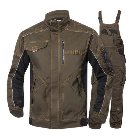 Costume salopeta - Set costum cu pantaloni de lucru cu pieptar VISION - asfalt/negru
