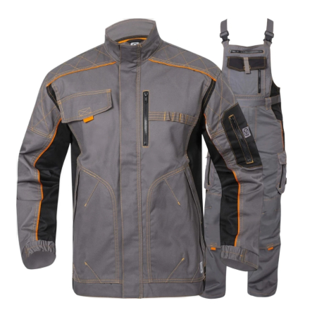 Costume salopeta - Set costum cu pantaloni de lucru cu pieptar VISION - gri/negru