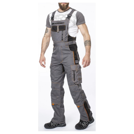 Set costum cu pantaloni de lucru cu pieptar VISION - gri/negru [5]