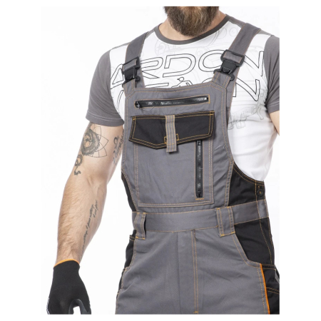 Set costum cu pantaloni de lucru cu pieptar VISION - gri/negru [8]