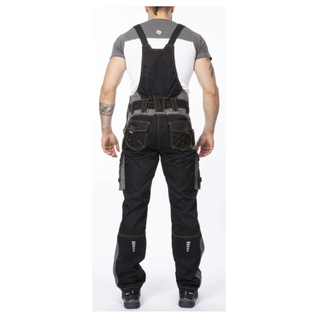 Set costum cu pantaloni de lucru cu pieptar VISION - negru/gri [6]
