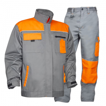 Jachete / Bluze salopeta - Set costum cu pantaloni de lucru in talie 2STRONG - gri/portocaliu