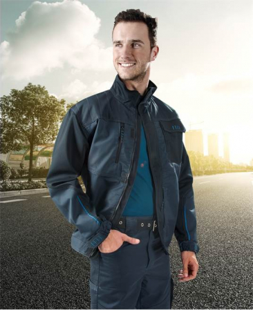 Set costum cu pantaloni de lucru in talie 4TECH - asfalt/negru [2]