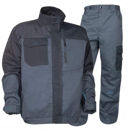 Imbracaminte de lucru - Set costum cu pantaloni de lucru in talie 4TECH - asfalt/negru