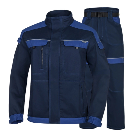 Costume salopeta - Set costum cu pantaloni de lucru in talie COOL TREND - bleumarin/albastru