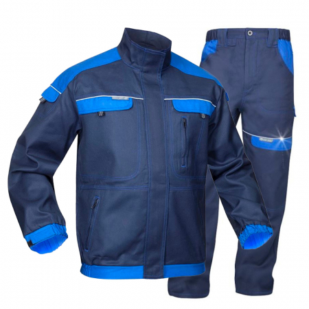 Imbracaminte de lucru - Set costum cu pantaloni de lucru in talie COOL TREND - bleumarin/albastru