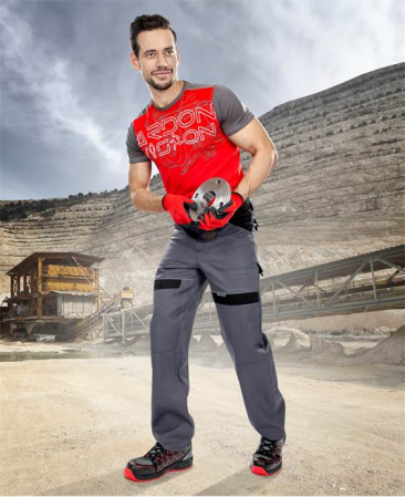 Set costum cu pantaloni de lucru in talie COOL TREND - gri [8]