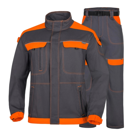 Set costum cu pantaloni de lucru in talie COOL TREND - gri/portocaliu [0]