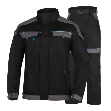 Pantaloni de lucru - Set costum cu pantaloni de lucru in talie COOL TREND - negru