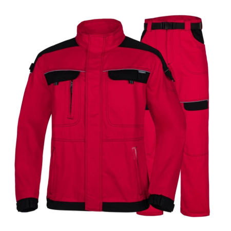 Costume salopeta - Set costum cu pantaloni de lucru in talie COOL TREND - rosu