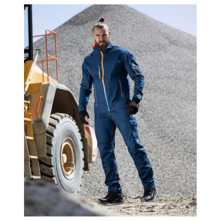 Set costum cu pantaloni de lucru in talie CREATRON - albastru/neon [5]