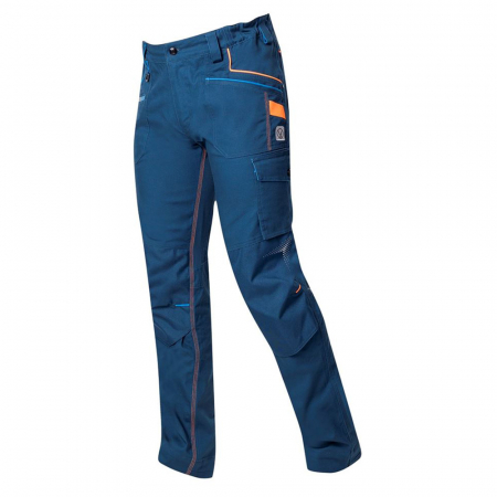 Set costum cu pantaloni de lucru in talie CREATRON - albastru/neon [13]