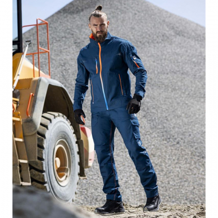 Set costum cu pantaloni de lucru in talie CREATRON - albastru/neon [5]