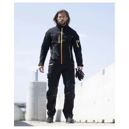 Set costum cu pantaloni de lucru in talie CREATRON - neon/negru [3]
