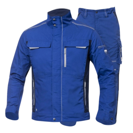 Costume salopeta - Set costum cu pantaloni de lucru in talie hidrofobizati URBAN+ - albastru/bleumarin