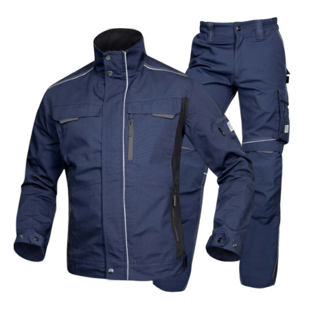 Jachete / Bluze salopeta - Set costum cu pantaloni de lucru in talie hidrofobizati URBAN+ - bleumarin