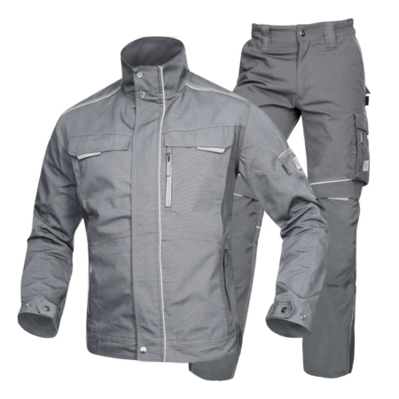 Costume salopeta - Set costum cu pantaloni de lucru in talie hidrofobizati URBAN+ - gri