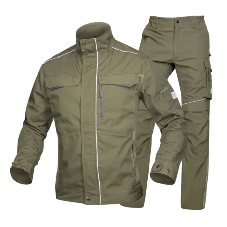 Costume salopeta - Set costum cu pantaloni de lucru in talie hidrofobizati URBAN+ - kaki