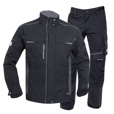 Imbracaminte de lucru - Set costum cu pantaloni de lucru in talie hidrofobizati URBAN+ - negru