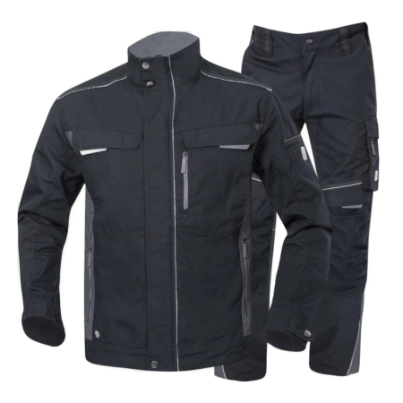 Costume salopeta - Set costum cu pantaloni de lucru in talie hidrofobizati URBAN+ - negru