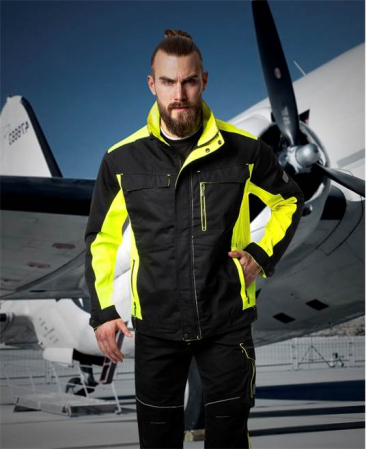 Set costum cu pantaloni de lucru in talie NEON - negru/galben [1]