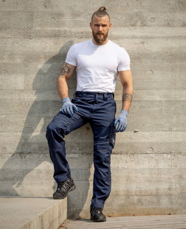 Set costum cu pantaloni de lucru in talie SUMMER - bleumarin [7]