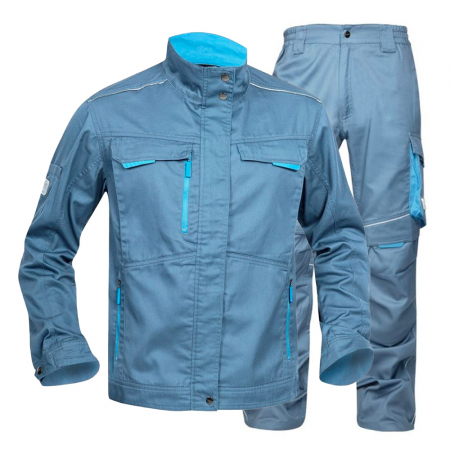 Jachete / Bluze salopeta - Set costum cu pantaloni de lucru in talie SUMMER - gri