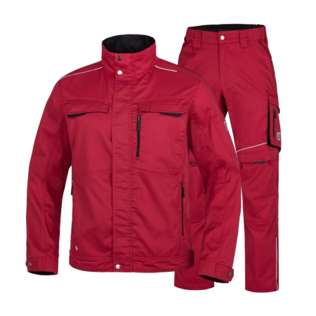 Costume salopeta - Set costum cu pantaloni de lucru in talie SUMMER - rosu