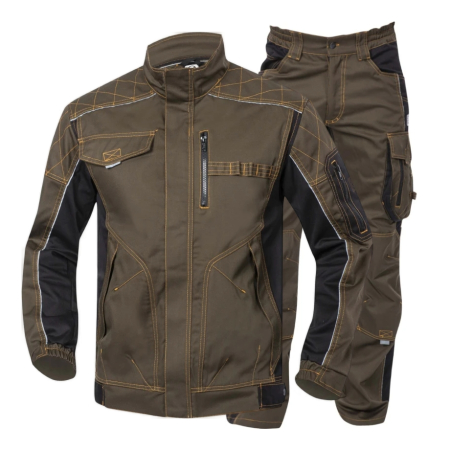Costume salopeta - Set costum cu pantaloni de lucru in talie VISION - asfalt/negru