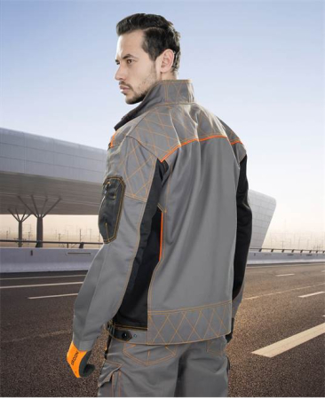 Set costum cu pantaloni de lucru cu pieptar VISION - gri/negru [6]